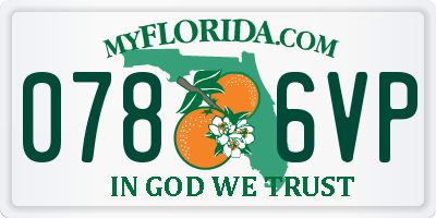 FL license plate 0786VP