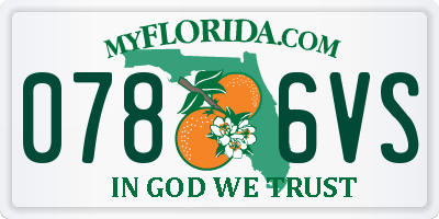 FL license plate 0786VS