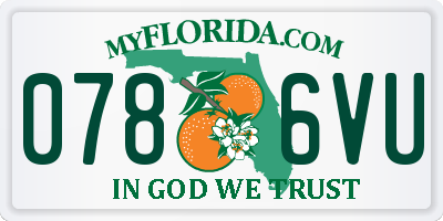 FL license plate 0786VU