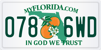 FL license plate 0786WD