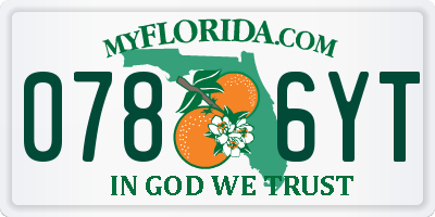 FL license plate 0786YT