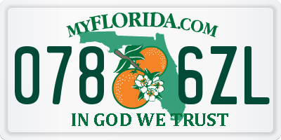 FL license plate 0786ZL