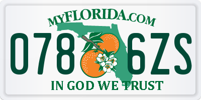 FL license plate 0786ZS