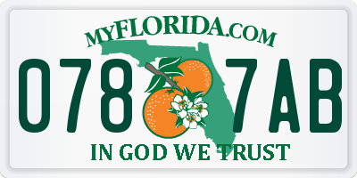 FL license plate 0787AB