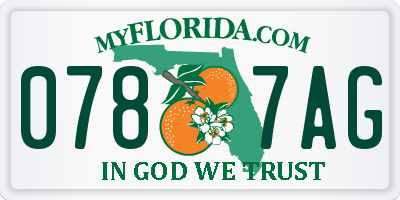 FL license plate 0787AG