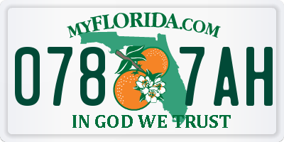 FL license plate 0787AH