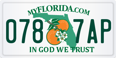 FL license plate 0787AP