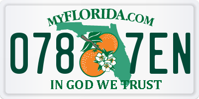 FL license plate 0787EN