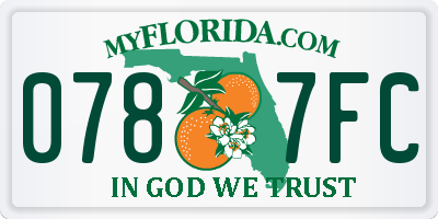 FL license plate 0787FC