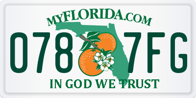 FL license plate 0787FG