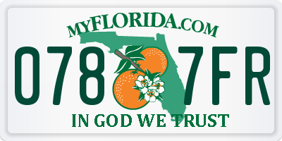 FL license plate 0787FR