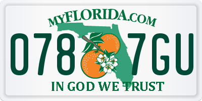 FL license plate 0787GU
