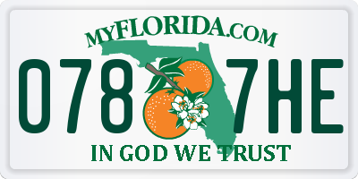 FL license plate 0787HE