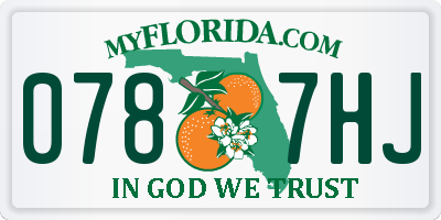 FL license plate 0787HJ