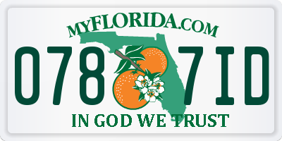 FL license plate 0787ID