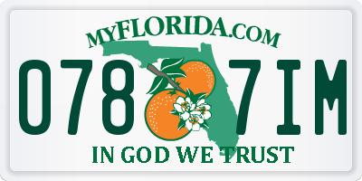 FL license plate 0787IM