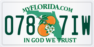 FL license plate 0787IW