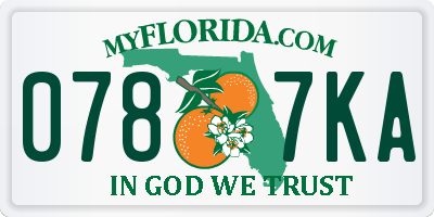 FL license plate 0787KA