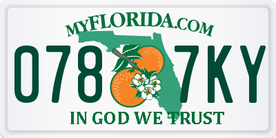 FL license plate 0787KY
