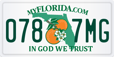 FL license plate 0787MG