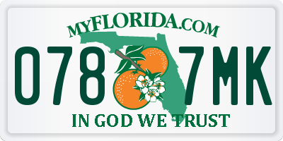 FL license plate 0787MK