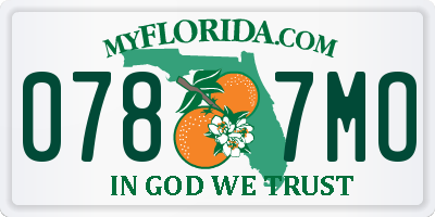 FL license plate 0787MO