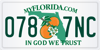 FL license plate 0787NC