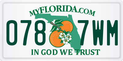 FL license plate 0787WM