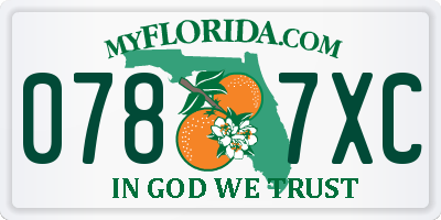 FL license plate 0787XC