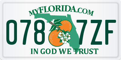FL license plate 0787ZF