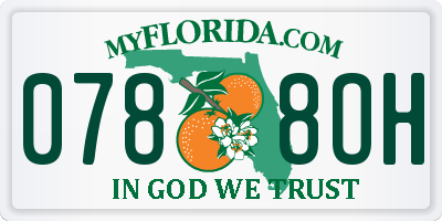 FL license plate 0788OH