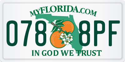 FL license plate 0788PF