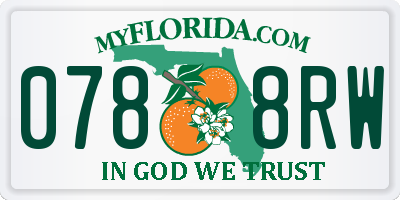 FL license plate 0788RW