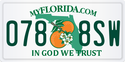 FL license plate 0788SW