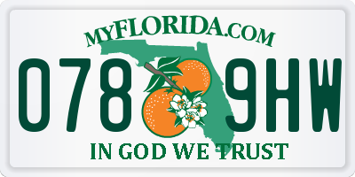 FL license plate 0789HW
