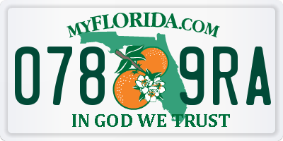 FL license plate 0789RA