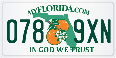 FL license plate 0789XN