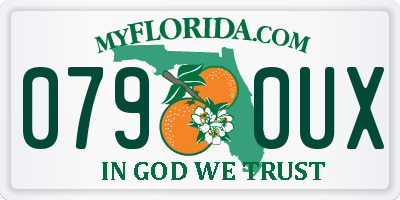 FL license plate 0790UX