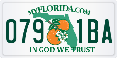 FL license plate 0791BA