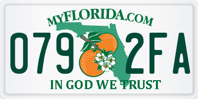 FL license plate 0792FA