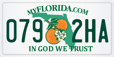 FL license plate 0792HA