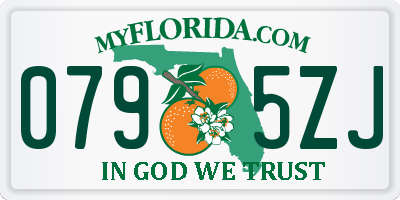 FL license plate 0795ZJ