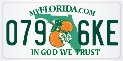 FL license plate 0796KE