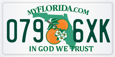 FL license plate 0796XK