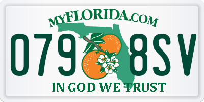 FL license plate 0798SV