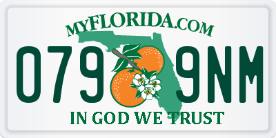 FL license plate 0799NM