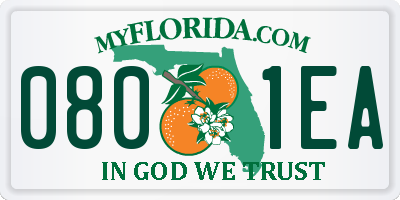 FL license plate 0801EA