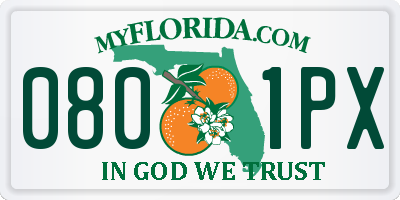 FL license plate 0801PX