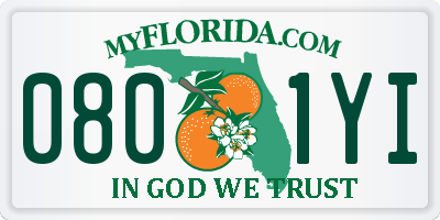 FL license plate 0801YI