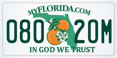 FL license plate 0802OM